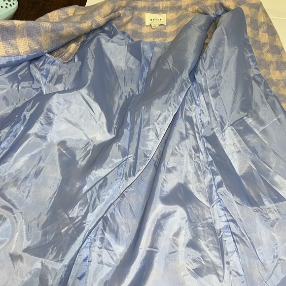 HYFVE coat blazer jacket long line houndstooth 2 button front pockets Trendy L - Picture 10 of 14